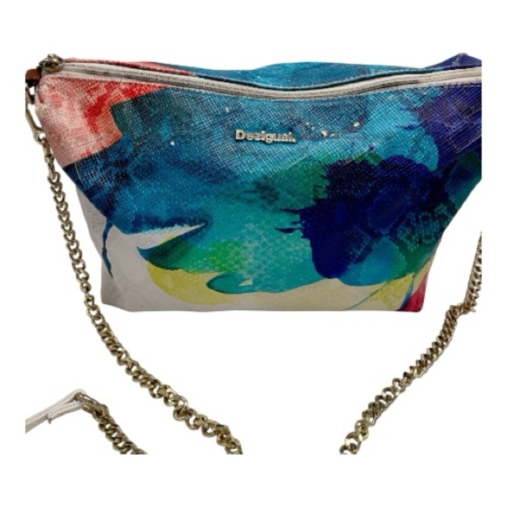 Desigual Colorful Crossbody Bag with Gold Chain
